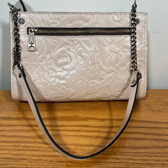 Patricia Nash Handbags - Patricia Nash Shoulder Bag Champagne Floral Leather Chain Strap